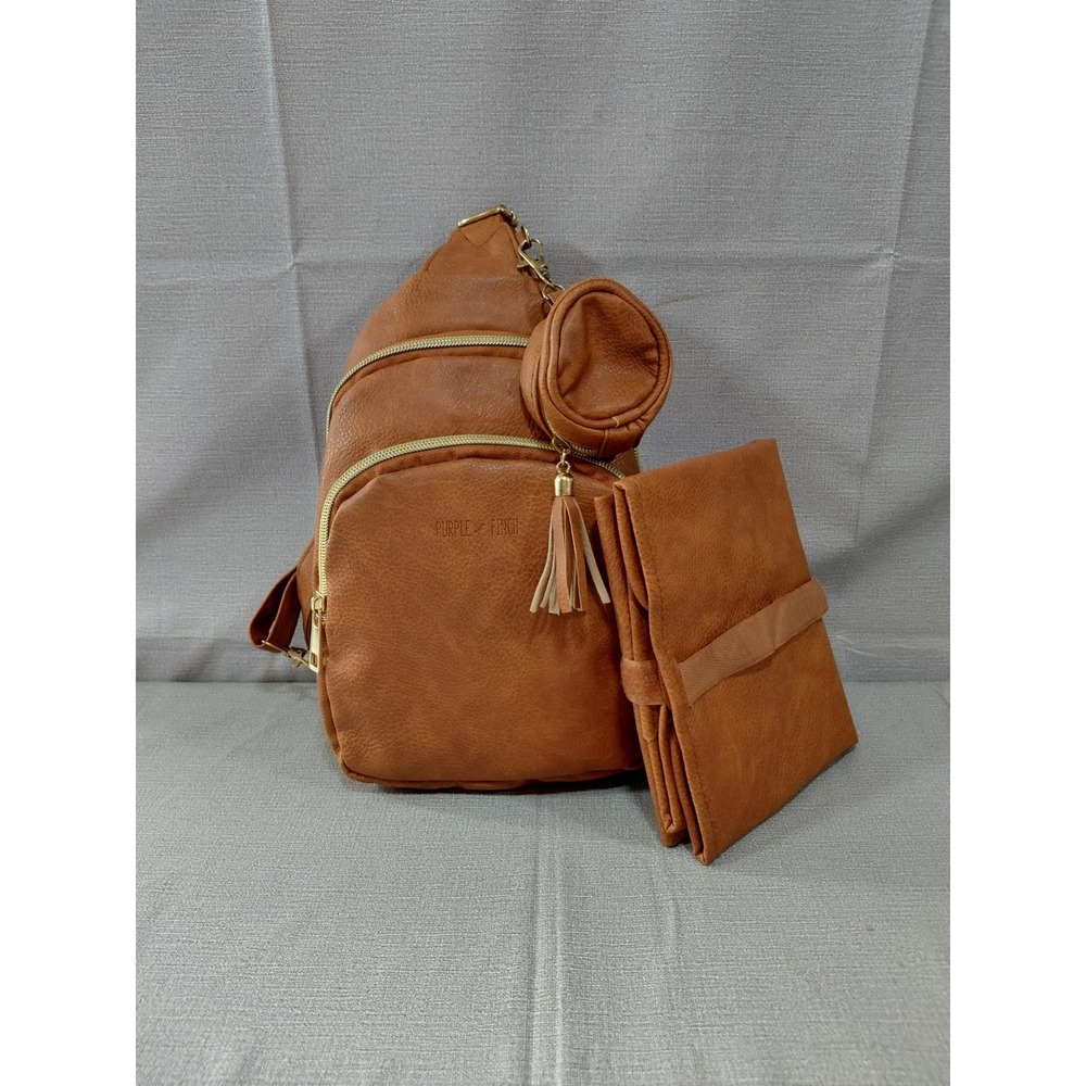 Purple Finch Mini Sling Crossbody Diaper Bag Backpack Pacifier Case Changing Pad